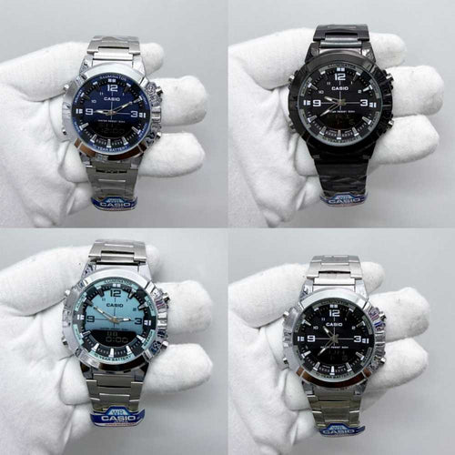 Casio Men's Analogue Digital Stainless Steel Watch – Water Resistant 50M